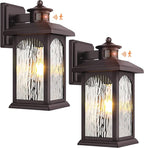 2 Packs Motion Sensor Outdoor Lights - Brown Dusk to Dawn Outdoor Lighting, Oil Rubbed Bronze Exterior Light Fixtures, Waterproof Porch Lights Wall Sconce for House, Garage, Entryway Anti-Rust