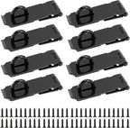 JOIKIT 8 Pack 4 Inch Black Stainless Steel Door Locks Hasp Latch, Padlock Hasp for Door Gate