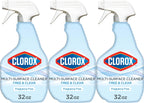 CLOROX Free & Clear Multi Surface Cleaner, Spray Bottle, Fragrance Free, 32 Fluid Ounces, Pack of 3