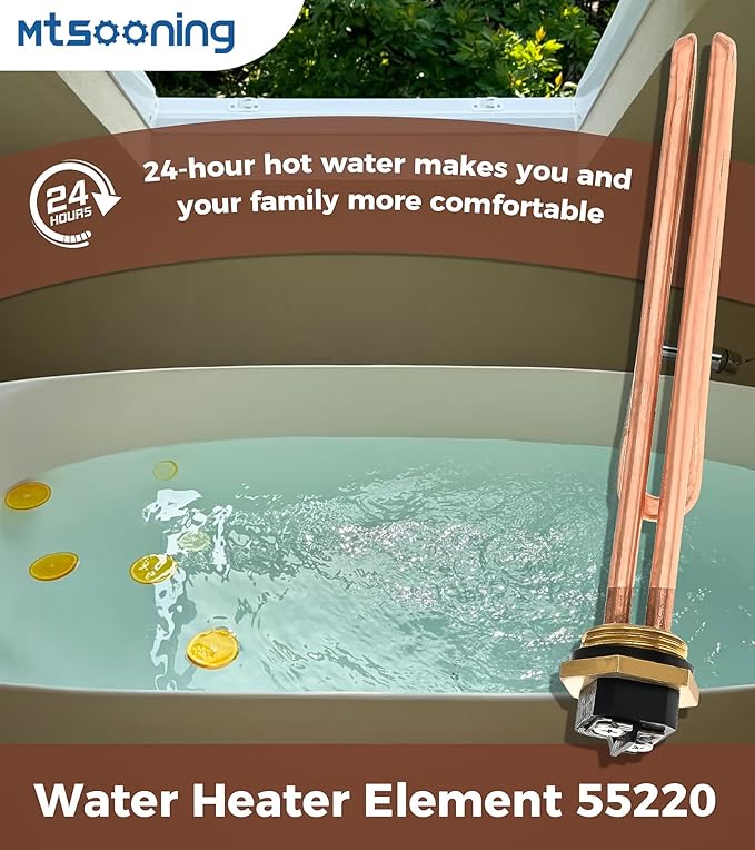 Mtsooning HE 55220 Water Heater Element Replacement for Eco Smart ECO POU 6,ECO 8, ECO 11,Rheem,Eemax,Richmond Electric Tankless Water Heater, 5.5KW 220V/ 6KW 240V 2PCS