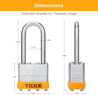 4Pcs Laminated Padlocks with Same Key for Door, Luggage, Gate, Storage, Fence, Cabinet, Garage, Shed, Latch - Weather Resistant