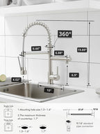 AIMADI Faucet for Kitchen Sink,Commercial Single Handle Single Hole Pull Down Kitchen Faucet with Deck Plate llaves para fregaderos de cocina