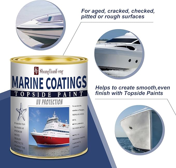 ShangTianFeng 207014 Marine Wood and Fiberglass Primer,32 Fl Oz Brilliant Navy Blue+10 Fl Oz diluent, Suitable for use on fiberglass, wood or metal surfaces above the waterline 1 Quarts