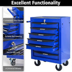 7-Drawer Steel Rolling Tool Cart with Wheels & Handle, Heavy-Duty Tool Chest Storage Cabinet for Garage and Workshop