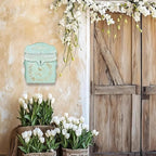 Mailbox Wall Mount Mailboxes for Outside Vintage Mail Boxes for House Outside Metal Drop Box Antique Style Nostalgic Charm Home Decorative, Bird Pattern, Green