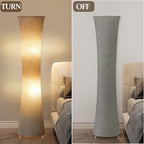 GyroVu 46" Modern Floor Lamps for Living Room, LED Column Standing Floor Lamp with 3 Color Temperature Adjustable & Gray Fabric Lampshade for Corner, Bedroom, Office & Kid's Room - Bulbs Included