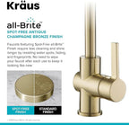 KRAUS Britt Commercial Style Kitchen Faucet in Spot Free Antique Champagne Bronze, KPF-1690SFACB