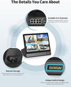 《4K Ultra HD & All-in-One Monitor》Wired Outdoor Security Camera System, POE Cameras for Home Security, NVR Video Surveillance Systems with Motion Detection