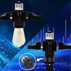 2 Pack, Light Socket to Plug Adapter, Convert E26 Light Socket to 3-Prong Outlet Adapter and Light Bulb Socket (Black)