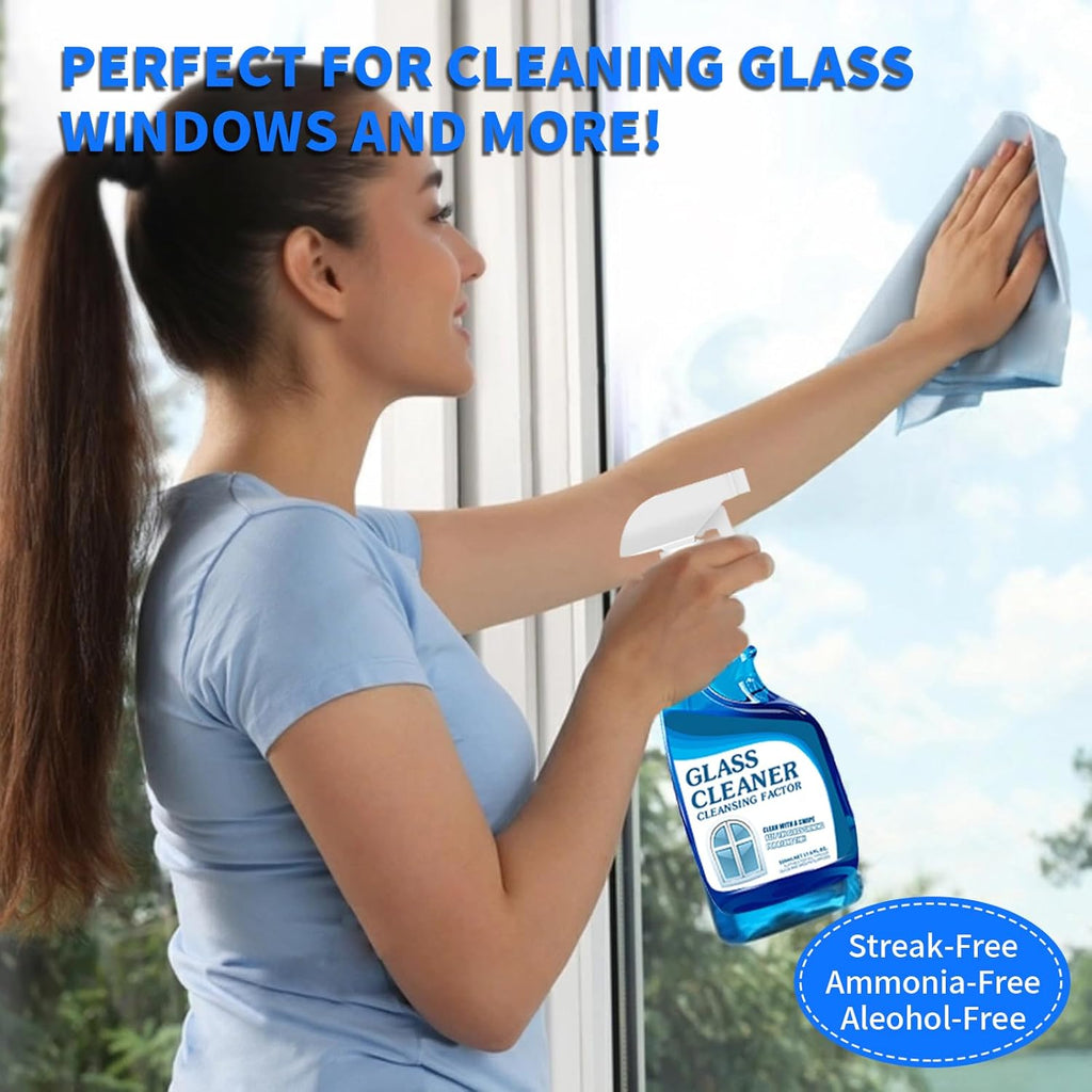 Glass Cleaner Spray, Streak-Free Shine Glass Cleaner, Window Cleaner Spray, Makes Glass Shining and Stunning, for Windows, Mirrors, Indoor and outdoor glass surfaces (2 PCS)