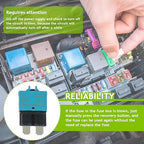 15A DC 12V-32V Manual Reset Circuit Breaker ATC/ATO Low Profile T3 Mini Blade Fuses Breakers for Car Trucks Marine Boat RV Solar and More,2 Pack