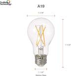 SYLVANIA LED TruWave Natural Series A19 Light Bulb, 60W Equivalent, Efficient 8W, Dimmable, Medium Base, 800 Lumens, Clear, 2700K, Soft White(40804), Daylight, 16 Count (Pack of 1)