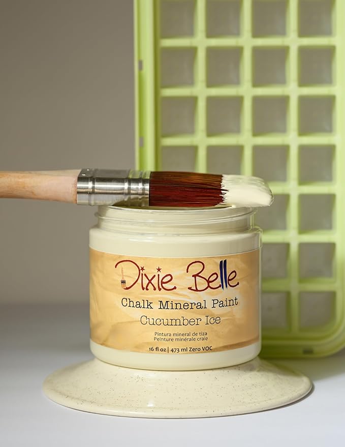 Dixie Belle Paint Company Chalk Finish Furniture Paint - Cucumber Ice (8oz) - Matte Subtle Green Chic Chalk Mineral DIY Furniture Paint