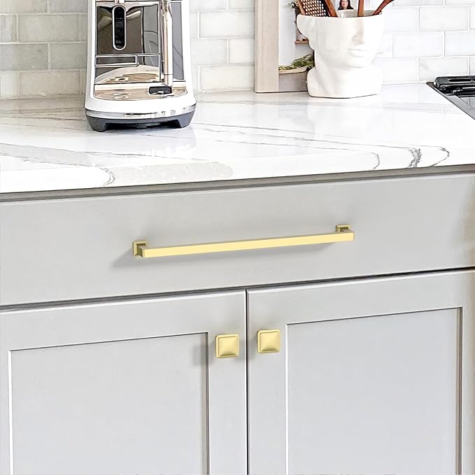 6 Pack 15"(381mm) Gold Cabinet Pulls Kitchen Cabinet Handles Drawer Pulls Cupboard Hardware for Cabinets CK0078