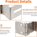 HOWDIA 4 Inch Door Hasp Latch 90 Degree, Stainless Steel Safety Right Angle Padlock Hasp Locking Latch Security Door Clasp Hasp Lock Latch for Push/Sliding/Barn Door, 2mm Thick, Brushed Silver
