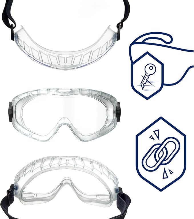 Dräger X-pect 4400 Safety Goggles | Anti-Fog & Anti-Scratch Goggles with Chemical Resistance | 5pcs