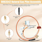 9003542 Natural Gas Pilot Assembly for Reliance, A.O.Smith, Kenmore, State GS and GSX Water Heater, 9003542 Pilot Assembly Replacement for 100109295 18324-190 9003542005