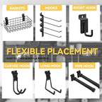 RORA Slat Wall Paneling Garage Slat Wall Storage Systems 2x4 ft Slatwall Black Heavy Duty Satwall for Tool Organization ,Pvc Slat Wall Panels,Fits for Storage and Display