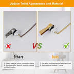 Hibbent Universal Metal Front Mount Toilet Handle Replacement Kit, Brass Toilet Flush Tank Lever with Stainless Steel Flapper Chains for Most Toilets, Shiny Gold