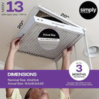 Simply 20x20x4 Air Filter, MERV 13, MPR 1500, 4 Pack, Furnace Air Filter for HVAC (Actual Size:19.5"x19.5"x3.63") DUST, Pet, & Allergy Control