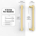 10 Pack Brushed Gold Cabinet Pulls 6.3 Inch(160mm) Kitchen Cabinet Handles Cabinet Hardware for Drawer Pulls