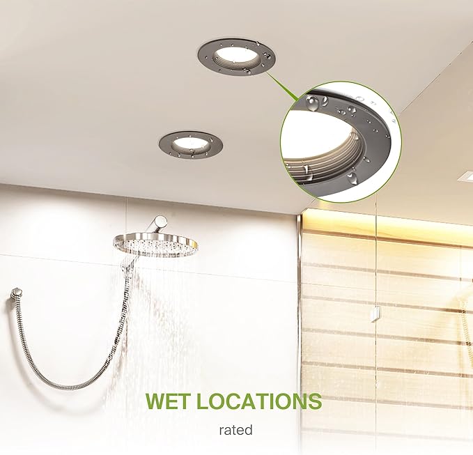 ASD 6 Inch Retrofit LED Recessed Lighting | Metal Trim Bronze 12W 1078LM 120V 2700K-5000K Adjustable Ceiling Downlights | Triac Dimmable Wet Rated Room Can Lights, ETL Energy Star, 6 Pack