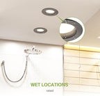 ASD 6 Inch Retrofit LED Recessed Lighting | Metal Trim Bronze 12W 1078LM 120V 2700K-5000K Adjustable Ceiling Downlights | Triac Dimmable Wet Rated Room Can Lights, ETL Energy Star