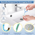 Drain Snake Clog Remover Tool: 5 × 30 Inch Sink Snake + 1 × 35.5 Inch Drain Cleaner Tool + 4 × 59 Inch Tube Drain Brush for Shower, Toilet, Bathroom Sink & Tub (10 Pack)