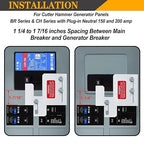 Generator Interlock Kit for Eaton Cutler Hammer Generator BR Series 150 or 200 Amp Panel, 1 1/4-1 7/16 inches Spacing Between Main and Branch Breaker