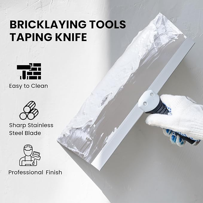 Mister Rui 5 Pack Drywall Knife Set, Stainless Steel Taping Tools, Paint Scrapers, Hand Tool Kit, Spackle Knife, Drywall Finishing Tools