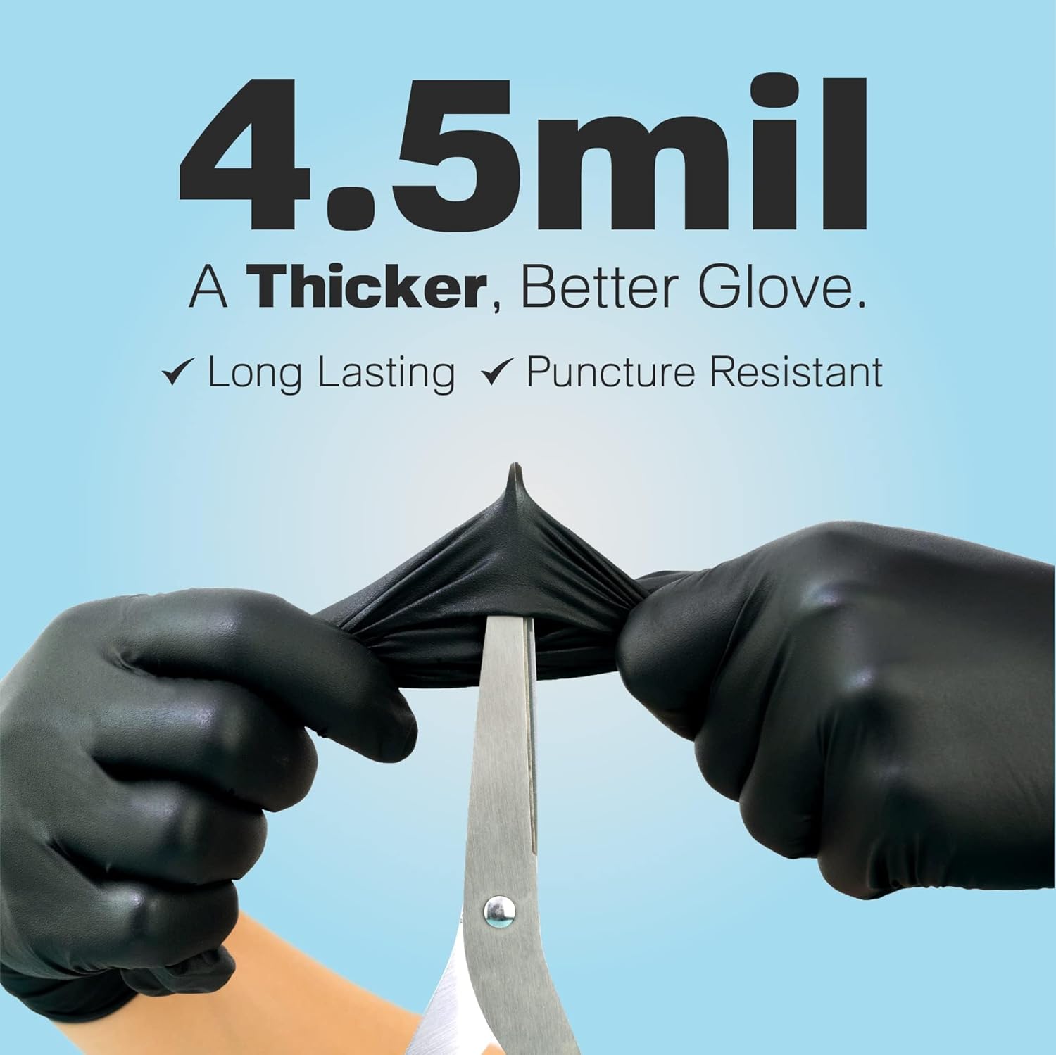 Raxwell Black Nitrile Gloves | Black Gloves Disposable Latex Free 4.5mil Powder Free, Food Safe Gloves, Cooking Gloves