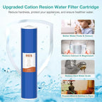 SimPure 20" x 4.5" Cation Exchange Resin Filter, Whole House Water Softening Filter Cartridge for DB20P, DB20P-3 (4 Pack)