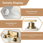 Ascher Bathroom Light Fixtures, 4-Light Vanity Light Over Mirror, Gold Wall Sconces with Milky White Frosted Glass Shades, Wall Lamp for Living Room Bedroom, E26 Base(Bulbs Not Included)