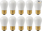 OHLECTRIC Ceramic White Night Light Bulbs (10-Pack) 11W 14 Sign Bulb, Decorative Light Bulbs, E26 Medium Base, Colorful Bulbs, Dimmable, Sign Replacement Lamp for Indoor & Outdoor Use. Avg Hours 5000
