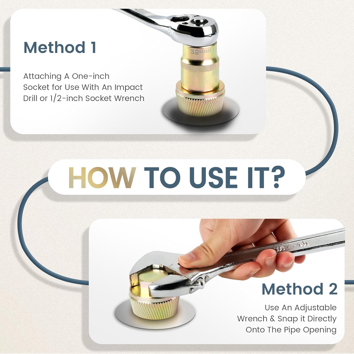 1.5" Tub Drain Removal Tool with 1-inch Socket, Pipe Nipple Extractor for Remove The Old, Broken, Stubborn, Rusted Drain Tub Bathtub Stopper Strong Grab Plumbing Tool with Solid Storage Case