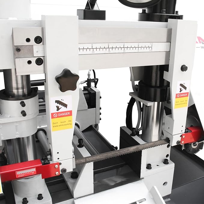 KAKA Industrial Double Column Band Saw 11 Inch Capacity Hydraulic Downfeed Variable Speed Automatic Horizontal Bandsaw for Metal Cutting 220V 3PH TBK-11B