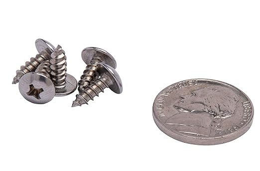 No. 6 x 1/2" Stainless Truss Head Phillips Wood Screw, (100 pc), 18-8 (304) Stainless Steel Sheet Metal Screws, Type A Point, Plain Finish by Bolt Dropper, ssd Screws