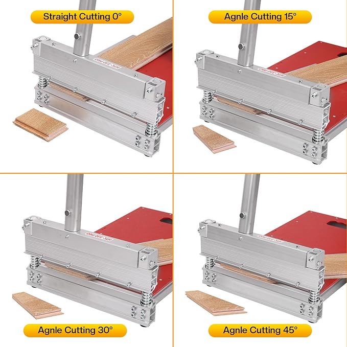 13" Laminate Floor Cutter – 17mm Manual Vinyl Plank Cutter for LVP, SPC, WPC, Bamboo & Engineered Wood | Dust-Free Flooring Cutter Tool with 0°-45° Adjustable Angle & Tungsten Steel Blade