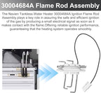 30004684A Flame Rod Assembly with Gasket,Boiler Replacement Parts for Navien Tankless Water Heater CC CH CR NP NR NCB NPE Series