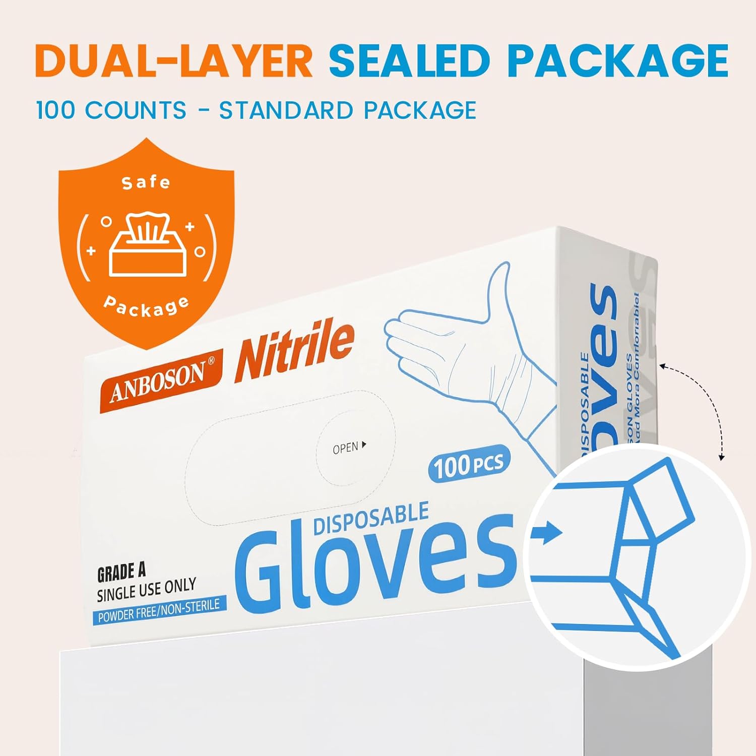 6 mil Disposable Nitrile Gloves, Heavy Duty Disposable Glove, Cooking Gloves, Latex Free, Powder Free (Blue of 1000, Large)