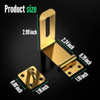 Door Lock Hasp Latch, 90 Degree Solid Iron Safety Packlock Drawer Hasp Lock Latch, Extra Thick Gate Lock Hasp with Keys Brushed Finish (2.24 Inch, Golden)