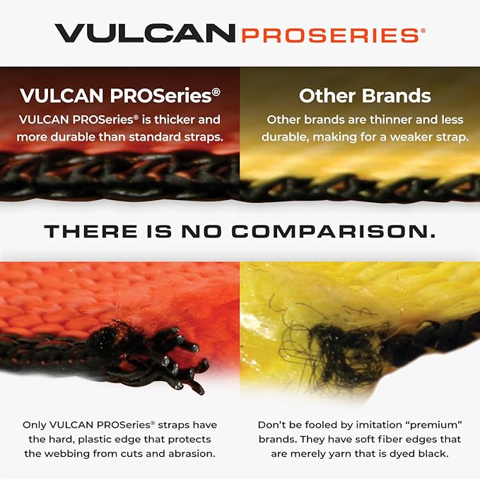 VULCAN Complete Axle Strap Tie Down Kit with Wire Hook Ratchet Straps - PROSeries - Includes (4) 22 Inch Axle Straps, (4) 36 Inch Axle Straps, and (4) 15' Wire J Hook Ratchet Straps