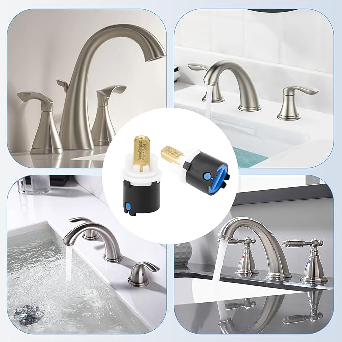 RP60400 Valve Stem Cartridge Replacement for Delta Two Handle Diamond Seal Technology aucets and Beverage Faucets, Replacement Faucet Parts for Bathroom Faucet Cartridge