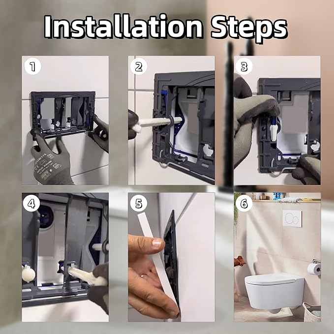 Dual Flush Actuator Plate, Compatible with Geberit 115.770.46.5. Replacement Parts for Concealed Cistern Toilet Repair (Black)