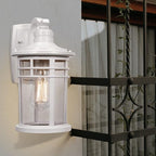 Darkaway Outdoor Porch Lights Wall Mount, Outdoor Light Fixtures Sconces Wall Lighting with Seeded Glass Waterproof Exterior Lights for Patio Yard House Hallway Doorway Garage(2 Pack, White)