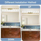 Gold Bathroom Vanity Light,10-Light Brushed Gold Bathroom Light Fixtures with Square Frosted Glass,64.5in Wall Lamp Sconces for Mirror Bedroom,Living Room Hallway,E26