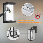 Juyace 18W Exterior Lighting Fixtures 4 Pack Budget-Friendly Outdoor Porch Lights Modern Black Sconces Wall Mount 1800Lm 6000K IP65 Waterproof for Garage House Patio Front Door Entryway