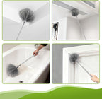 100-inch Duster with Extension Pole, 9-in-1 Cobweb Duster Kit Includes Spider Web Brush & Flat Gap Cleaner for High Ceiling, Fan, Under Appliances, Car, Home Deep Cleaning