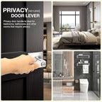 GOBEKOR 6 Pack Privacy Door Levers Square Interior Door Handles Brushed Nickel Lever Handles Keyless Straight Levers for Bedroom and Bedroom