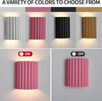 Pink Gypsum Modern LED Wall Sconces Wall Lighting Set of 2, Indoor Hardwired Walls Mount Light Fixtures Up Down Lamp for Hallway Bedroom Living Room Dining Room【Bulbs Included】